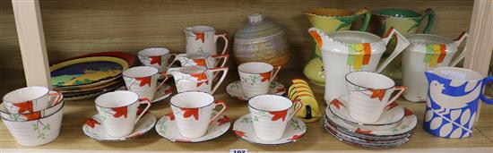 A collection of assorted 1930s ceramics including Carltonware and Burleighware